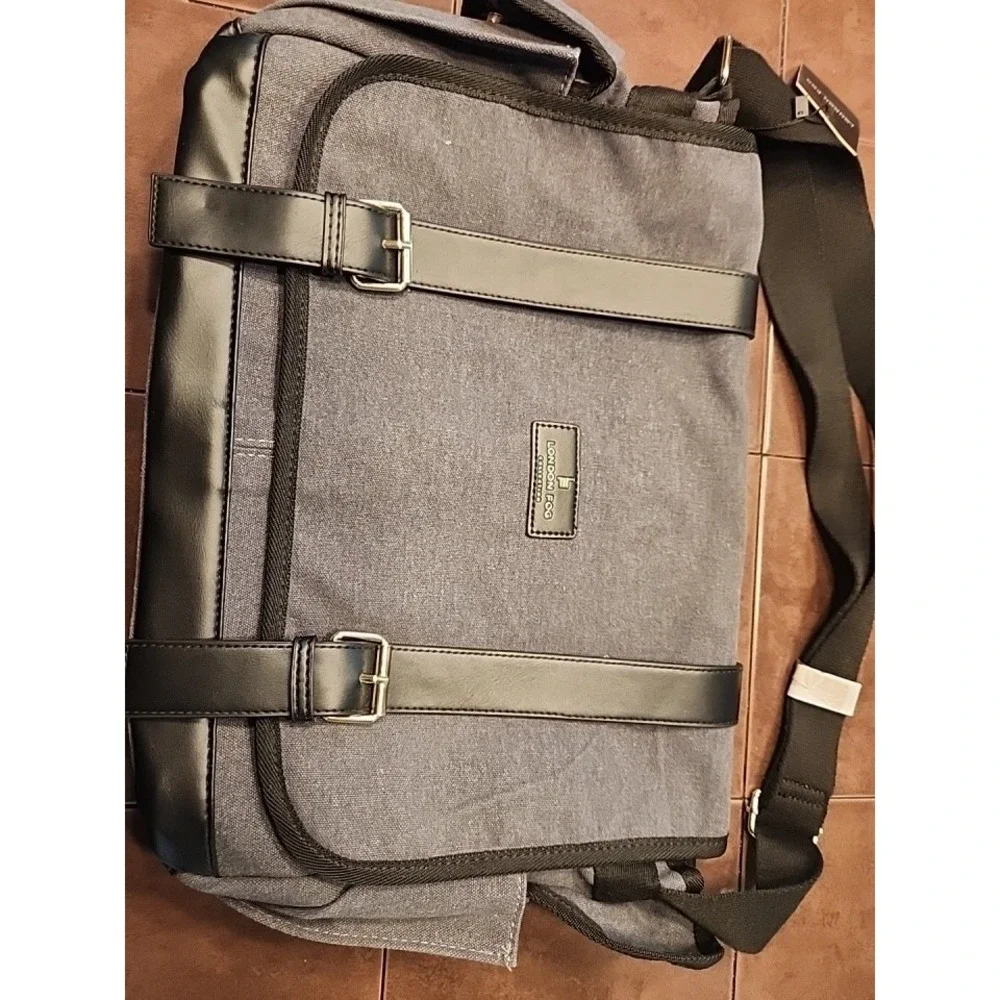 LONDON FOG CANVAS MESSENGER BAG 100TH ANNIV EDITION SHOULDER STRAP NEW W TAGS - Picture 3 of 11